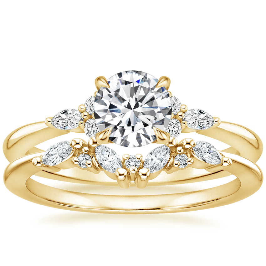 18K Yellow Gold Nadia Diamond Ring with Yvette Diamond Ring | Brilliant  Earth